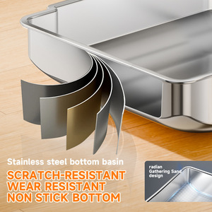 Modern Half-Enclosed Aço Inoxidável <span class=keywords><strong>Cat</strong></span> Litter Box Fácil Limpar Grande Toalete Do Gato com Colher De Plástico para Evitar Salpicos - Product Image 4