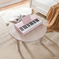 Piano Electrónico de Madera para Niños, Recargable con Energía Solar, Conector para Auriculares de 3.5mm, Portátil, Multifuncional, 37 Teclas