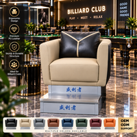 Ensemble de canapés de billard en cuir silicone EPU bleu-gris, mobilier commercial pour clubs