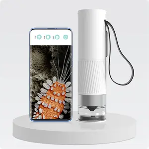 400X 무선 전자 Mikroskop 키즈 포켓 휴대용 줌 확대 디지털 USB 와이파이 현미경 프로젝터가있는 어린이를위한