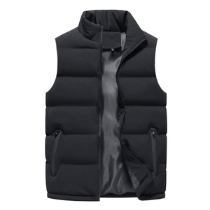 เสื้อกั๊กผู้ชายผ้าแคนวาสคุณภาพสูง ระบายอากาศได้ดี สวมใส่สบายสำหรับฤดูหนาว ทรงหลวม สไตล์ฤดูใบไม้ร่วง พร้อมซิป บริการ OEM - Product Image 2