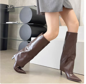 Patent Leather <strong>Trouser</strong> <strong>Boots</strong> Pointed Toe High Stiletto High Heel Long <strong>Boots</strong> Women Autumn and Winter Knight <strong>Boots</strong> - Product Image 3