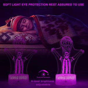 3D <b>LED</b> Desk Lamp with 7-Color Changeable Night <b>Light</b> <b>USB</b> Charge Minimalist Design ABS Material 1-Year Warranty for Bedroom - Product Image 4