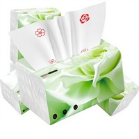 Boîte de mouchoirs en papier vert à motifs floraux, en pâte de bois vierge, doux, 408 feuilles, pour bureau, hôtel, maison
