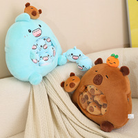 Un sac de Mini Capybara Animal Oreiller Kawaii Requin Snack Coussin Mouton Blanc Peluche Jouet Cochon Rose Poupées Douces Amusantes Nourriture Peluche