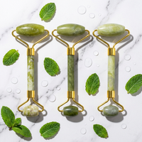 Rouleau de massage facial anti-âge en jade Xiuyan vert, avec boîte, pour lifting du visage, vente chaude