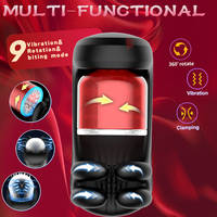 360 °   Masturbateur masculin automatique à léchage et succion, mode rotatif, fonction de pétrissage, jouet de simulation de fellation, jouet sexuel pour adultes