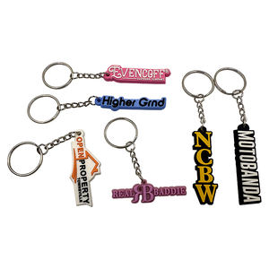 LLavero de goma de PVC suave de diseño personalizado, llavero con letras rosas bonitas, mosquetón promocional y llavero de regalo - Product Image 6