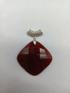 Colgante Cuadrado de Plata 925 con Ágata Roja - Product Image 3