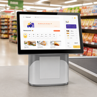 Terminal de caisse tout-en-un avec double écran tactile 15,6 pouces, lecteur NFC, imprimante 58 mm, tiroir-caisse, système de point de vente (PDV)