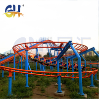 Grande structure de jeux extérieure commerciale en acier pour adultes, équipement d'amusement, montagnes russes familiales de 402 m à vendre