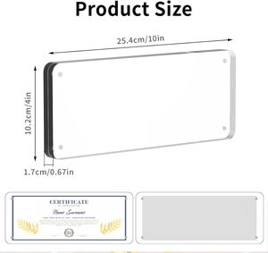 Akrilik 4x10 inç İş lisans çerçeve kendinden ayakta net sertifika vitrin rafı kalınlaşmış tutucu - Product Image 5