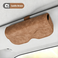 Clip à lunettes pour pare-soleil de voiture en daim, support universel pour lunettes de soleil, étui de rangement anti-chute pour l'intérieur de la voiture