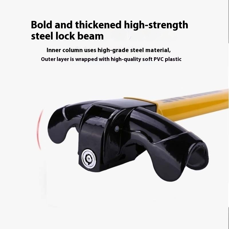 2025 T-Shaped Yellow Hardened Steel Car Steering Wheel Lock | Vehicle Security Device | XK-150 Model