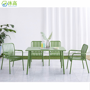 Nhà Máy Trực Tiếp Hot Bán Hiện Đại Nhôm Ngoài Trời Đồ Nội Thất Patio Phong Cách Quán Cà Phê <span class=keywords><strong>Bistro</strong></span> Bàn Ghế Đặt Cho Vườn Ăn Uống Giải Trí - Product Image 5