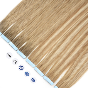 Extensions de cheveux naturels à double trame invisible, type Skin Weft, pour salon, couleur noir de jais - Product Image 2