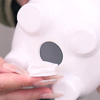 Redeco Nouveau Design Pot à Monnaie Tirelire Mignonne en Céramique Blanche Tirelire pour Enfants pour Cadeaux Décoration de la Maison