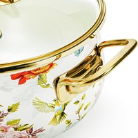 Ensemble de casseroles en émail à double oreilles, 10 pièces, style vintage, antiadhésif, cuisinière à gaz, cuisinière à induction, ensemble de casseroles universelles avec couvercle en verre