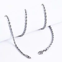 Chaîne de corde étanche en acier inoxydable pour hommes et femmes, collier torsadé en argent 316L, excellente qualité