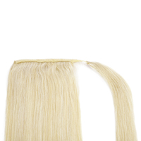 K.SWIGS Extensions de cheveux chinois naturels ondulés, queue de cheval Remy, cheveux humains vierges non traités, cuticules alignées, fabriquées à la machine