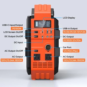 Générateur solaire 1600W avec panneau solaire 40W, station portable LiFePO4 1024Wh, contrôleur MPPT, batterie externe pour utilisation d'urgence en extérieur - Product Image 2