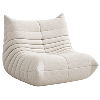 Canapé nuage d'extérieur pour véranda, pliable à plat, gain de place, scellé sous vide, en carton, pour la détente à tout moment et en tout lieu, Almond Horizontal Channel