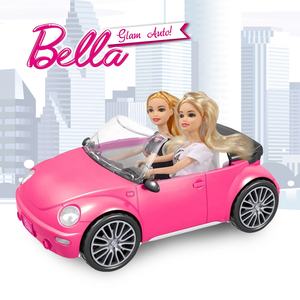 Ensemble Voiture Décapotable pour Jeu d'Imitation Amusant Avec Poupée Mannequin 28 cm, Voiture à Roue Libre et Poupée en Plastique Solide Rose pour Filles - Product Image 2