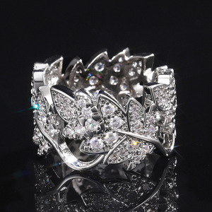 Anello da donna con zirconi a forma di foglia di vite, design creativo ed elegante, per feste, uso quotidiano, impilabile, gioiello da dito abbinabile a tutto, idea regalo - Product Image 1
