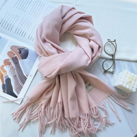 Écharpe d'hiver classique en cachemire épais et chaud pour femme, châle élégant à longues franges pour le quotidien et le bureau