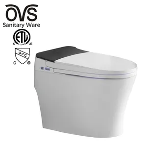 OVS Upc Etl Bathroom Luxury Sensor Electric Automatic Flush Wc Bidet Ceramic Floor 1 Piece Intelligent Smart Toilet Bowl