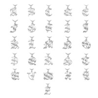Vente en gros en vrac Collier en acier inoxydable PVD plaqué or 26 lettres breloques Alphabet pendentif Bijoux