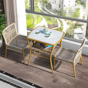 قائمة العلامة التجارية الجديدة في الهواء الطلق المنسوجة كرمة مسطحة الحديثة حديقة الراقية الحديثة في الهواء الطلق الفناء كراسي الحديقة المعدنية - Product Image 4