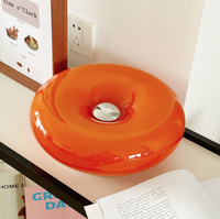Lampe de chevet LED tactile vintage style Ins 30x30CM, design donut, ambiance orange, pour chambre à coucher, style Bauhaus
