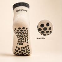 Chaussettes antidérapantes POPSOX pour Pilates, Barre, Ballet, Yoga, avec logo jacquard personnalisé, pour femmes, vente en gros, OEM, Calcetines