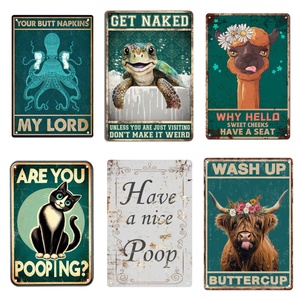 Custom <strong>Funny</strong> <strong>Bathroom</strong> <strong>Quote</strong> Metal 20x30cm Tin Sign Wall Decor Vintage Tin Sign for Office/Home/Classroom <strong>Bathroom</strong> Decor Gifts - Product Image 1