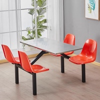 Meubles de restaurant de luxe léger à prix d'usine, tables et chaises de cantine scolaire pour 4 personnes, bancs de cantine en fibre de verre