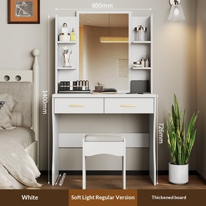 Venta Directa <span class=keywords><strong>de</strong></span> Fábrica, Tocador <span class=keywords><strong>de</strong></span> Madera Nórdico para <span class=keywords><strong>Dormitorio</strong></span>, Tocador <span class=keywords><strong>de</strong></span> Maquillaje con Espejo LED y Silla - Product Image 2