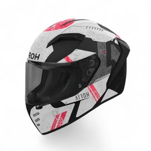Casco Integral Airoh Connor, Termoplástico, Gris, Negro, Rojo, Compatible con Bluetooth, para Motocicleta - Product Image 1