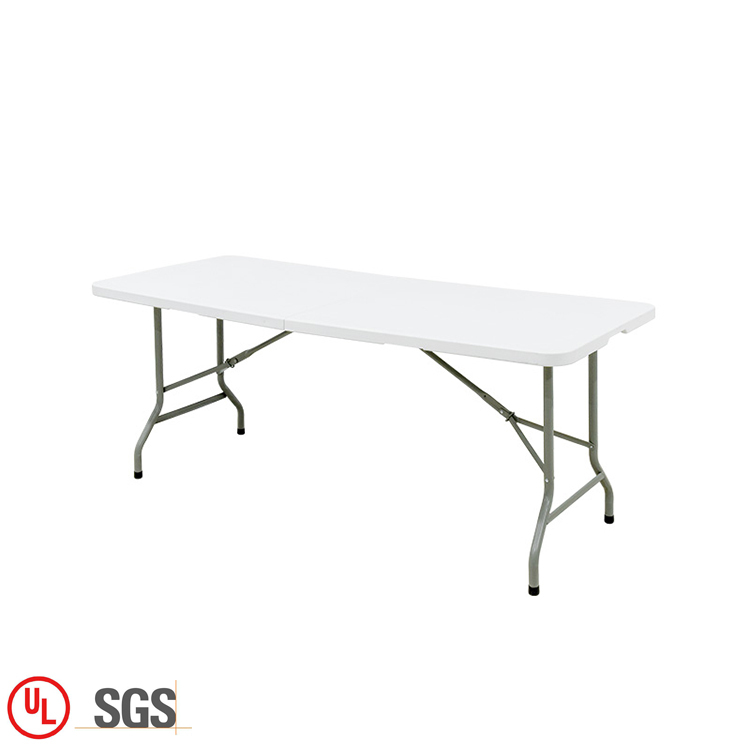 Venta caliente moderno de plástico plegable al aire libre plegable en la mitad de la mesa de comedor