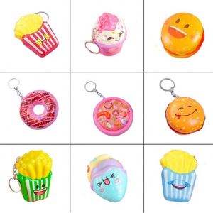 Juguetes de espuma PU de levantamiento lento, jumbo, blandos, para llavero: Hamburguesa, Palomitas, Pastel, Helado, Pizza. Juguetes antiestrés de 5 cm, personalizables. - Product Image 2
