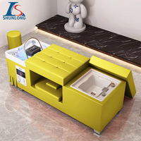 Fauteuil de lavage professionnel pour salon de coiffure avec circulation d'eau et vapeur, idéal pour pédicure et massage