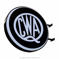 Personnalisé Diy Chine Impression Populaire 3d Circulaire En Forme De Logo Led Acrylique Formant La Publicité Boîte À Lumière