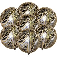 Ballons en aluminium géants 4D ronds et carrés, motifs Marbre Noir et Or, Arc-en-ciel, Œil, Léopard, Argent, pour décoration de fêtes d'anniversaire, Halloween, Nouvel An, Disco