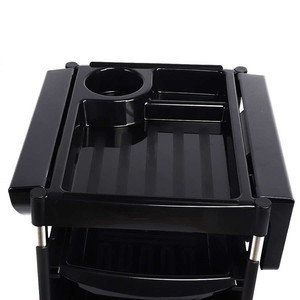 Chariot de Salon Multifonction en Métal Noir 90x18x38cm, Organisateur de Rangement Roulant avec Roues pour Poste de Coiffure, Barbier et Manucure - Product Image 4