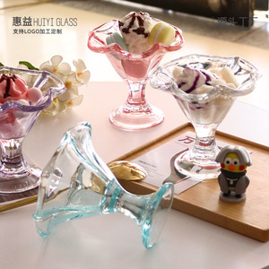ถ้วยไอศกรีมแก้วทรงกลีบดอกไม้ Huiyi พร้อมก้านสีสันสดใส สำหรับใส่ของหวาน โยเกิร์ต ผลไม้ พุดดิ้ง เหมาะสำหรับงานปาร์ตี้ - Product Image 2