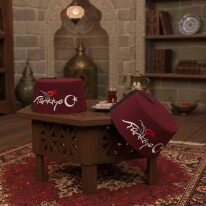 Ottoman traditionnel à franges - Chapeau turc Fez de couleur bordeaux en provenance de Turquie - Product Image 3