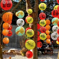 Lanternes de style chinois en gros - Lanternes LED d'extérieur, résistantes à la pluie, suspendables et pliables