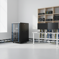 Armoire réseau industrielle renforcée 18U, structure soudée, supports de verrouillage, rack de serveur pour centre de données, stock OEM, laminée à froid