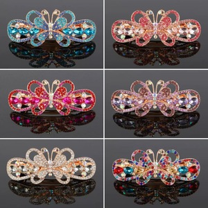 Korean Butterfly Alloy Crystal Fashion Hair <b>Clip</b> Adult Large <b>Spring</b> <b>Clip</b> Women Hair Decoration Prom Daily Use Wholesale - Product Image 4