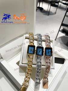 Montres-bracelets automatiques mécaniques à quartz de luxe pour femmes avec élégants cristaux en strass et diamants, montres simples en alliage, idéales comme cadeau - Product Image 2